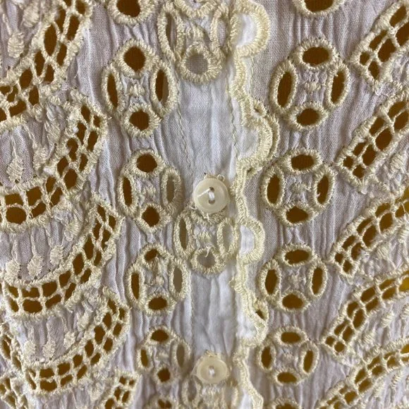 BURNING TORCH White Embroidered Top - Picture 3 of 8